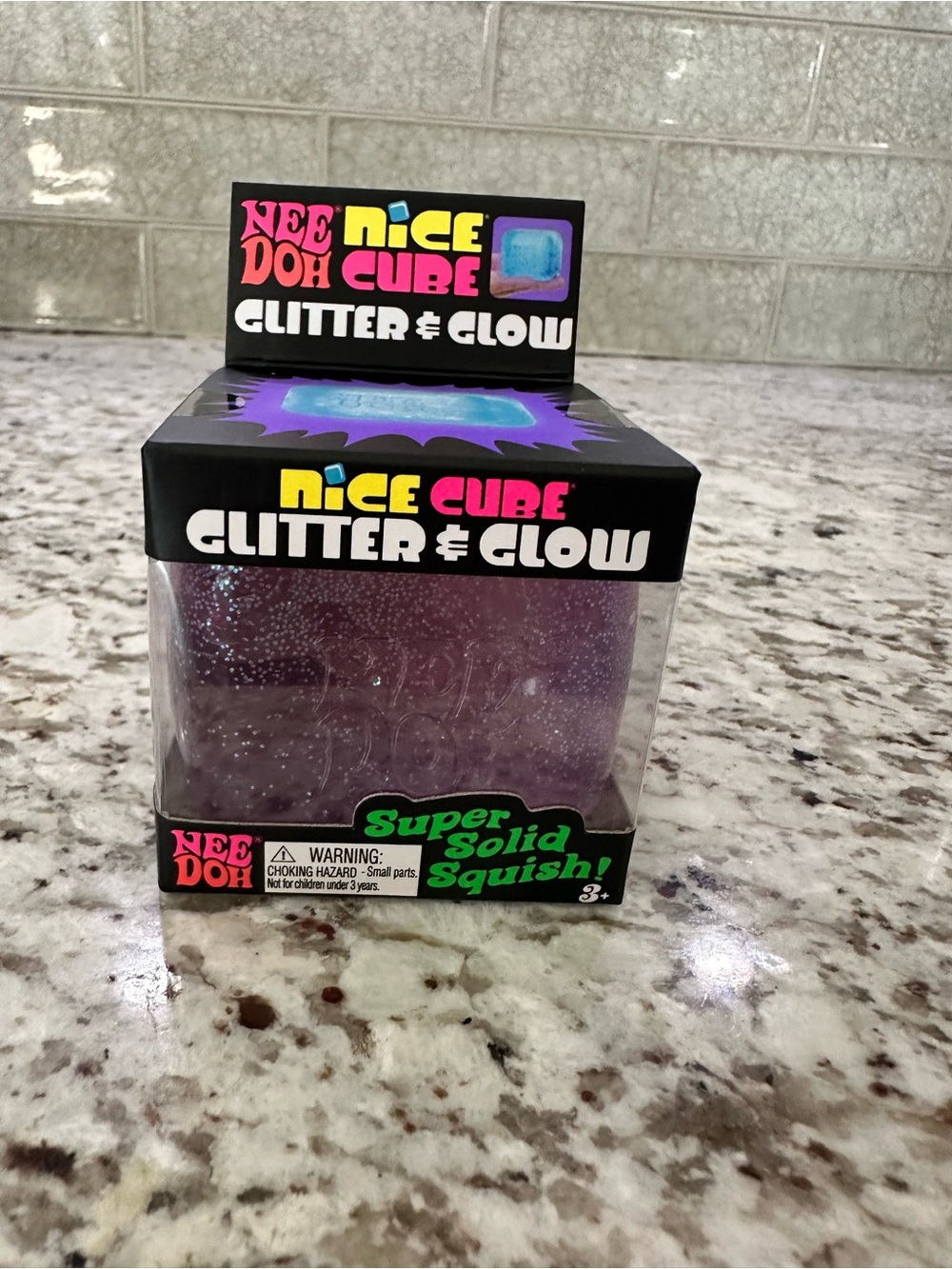 Nee Doh Nice Cube Glitter & Glow - Purple Glitter